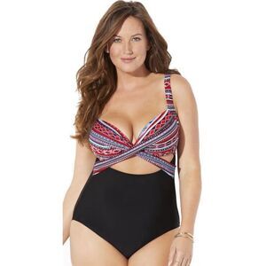 Swimsuits For All Cut Out Underwire One Piece Swimsuit Size 20
